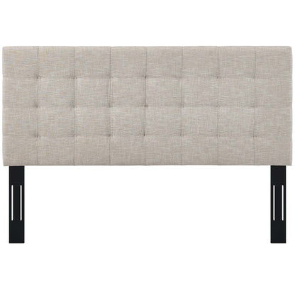 Paisley Tufted Twin Upholstered Linen Fabric Headboard, Fabric, Beige, 17647
