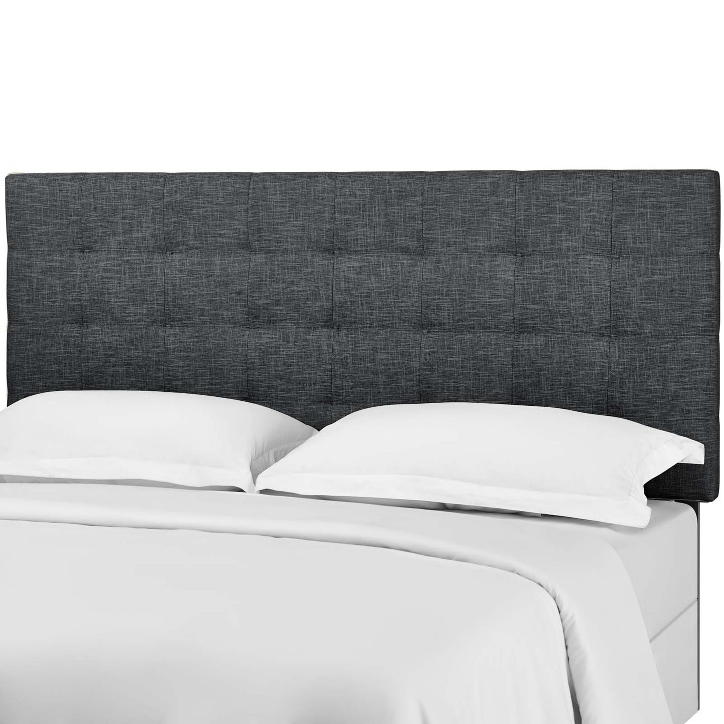 Paisley Tufted Twin Upholstered Linen Fabric Headboard, Fabric, Grey Gray, 17648