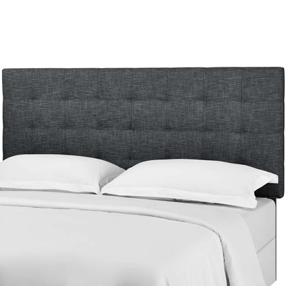 Paisley Tufted Twin Upholstered Linen Fabric Headboard, Fabric, Grey Gray, 17648