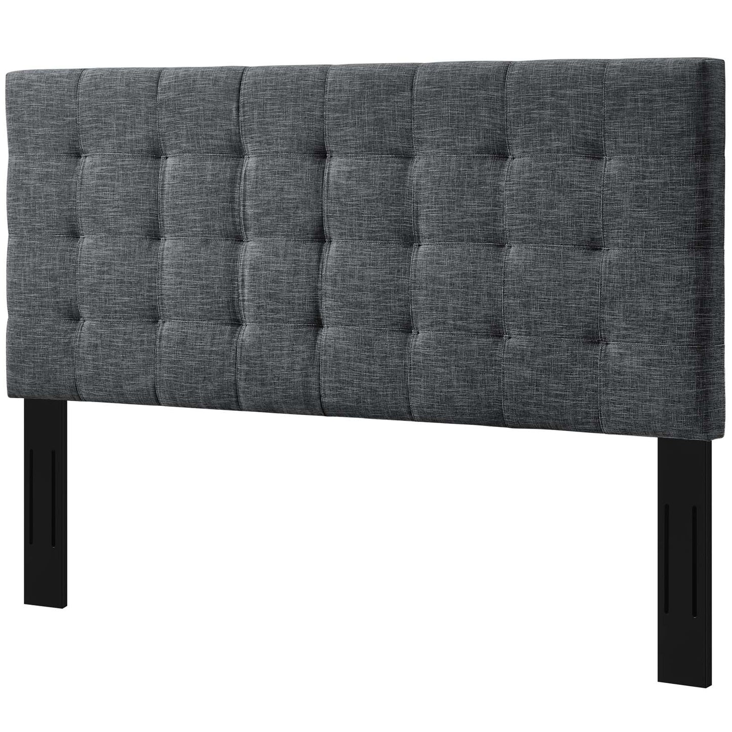 Paisley Tufted Twin Upholstered Linen Fabric Headboard, Fabric, Grey Gray, 17648