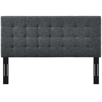 Paisley Tufted Twin Upholstered Linen Fabric Headboard, Fabric, Grey Gray, 17648