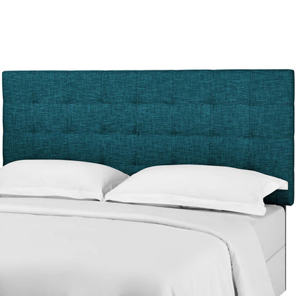 Paisley Tufted Twin Upholstered Linen Fabric Headboard, Fabric, Aqua Blue, 17649