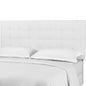 Paisley Tufted Twin Upholstered Linen Fabric Headboard, Fabric, White, 17650