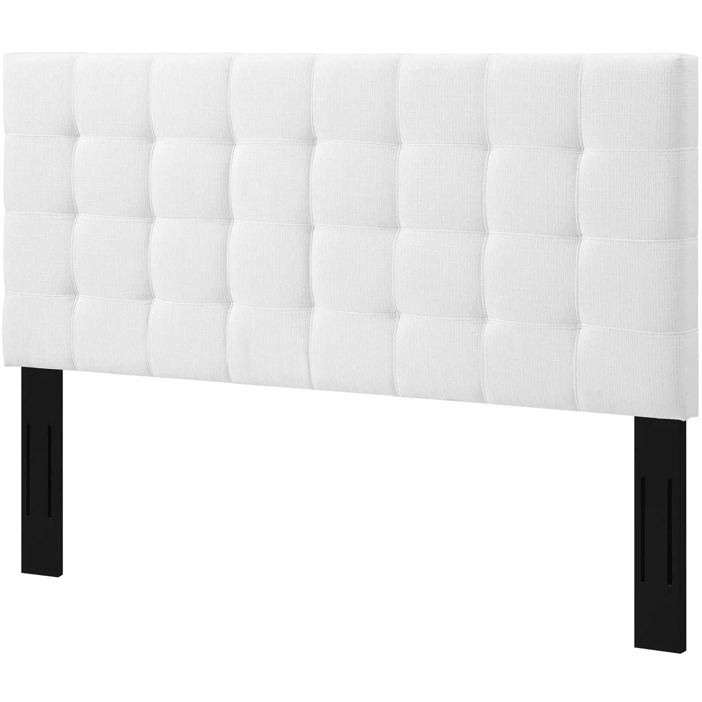 Paisley Tufted Twin Upholstered Linen Fabric Headboard, Fabric, White, 17650