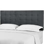 Paisley Tufted Twin Upholstered Performance Velvet Headboard, Velvet Fabric, Grey Gray, 17651