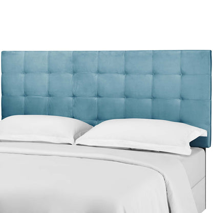 Paisley Tufted Twin Upholstered Performance Velvet Headboard, Velvet Fabric, Blue, 18055