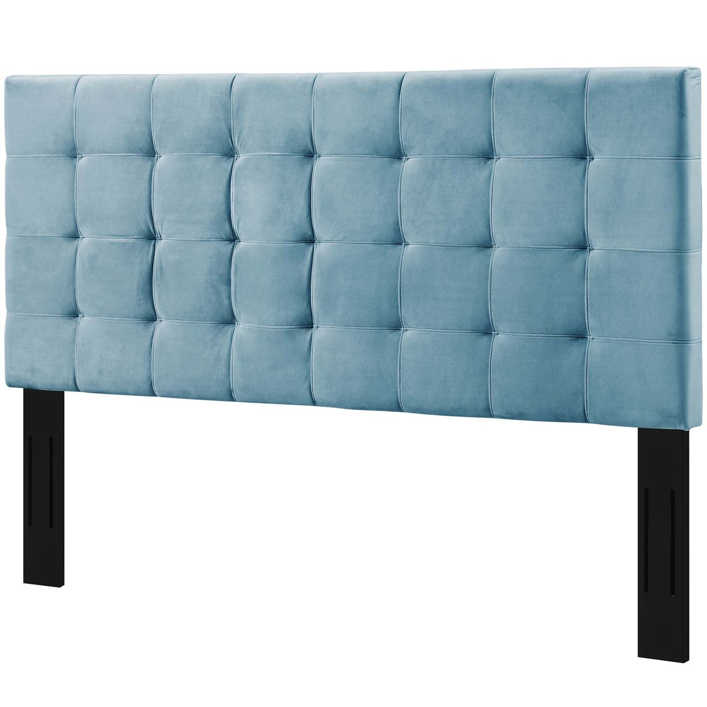 Paisley Tufted Twin Upholstered Performance Velvet Headboard, Velvet Fabric, Blue, 18055