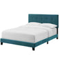 Amira Twin Performance Velvet Bed, Velvet Fabric, Blue, 17658