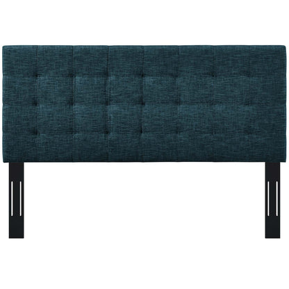 Paisley Tufted Full / Queen Upholstered Linen Fabric Headboard, Fabric, Navy Blue, 17659