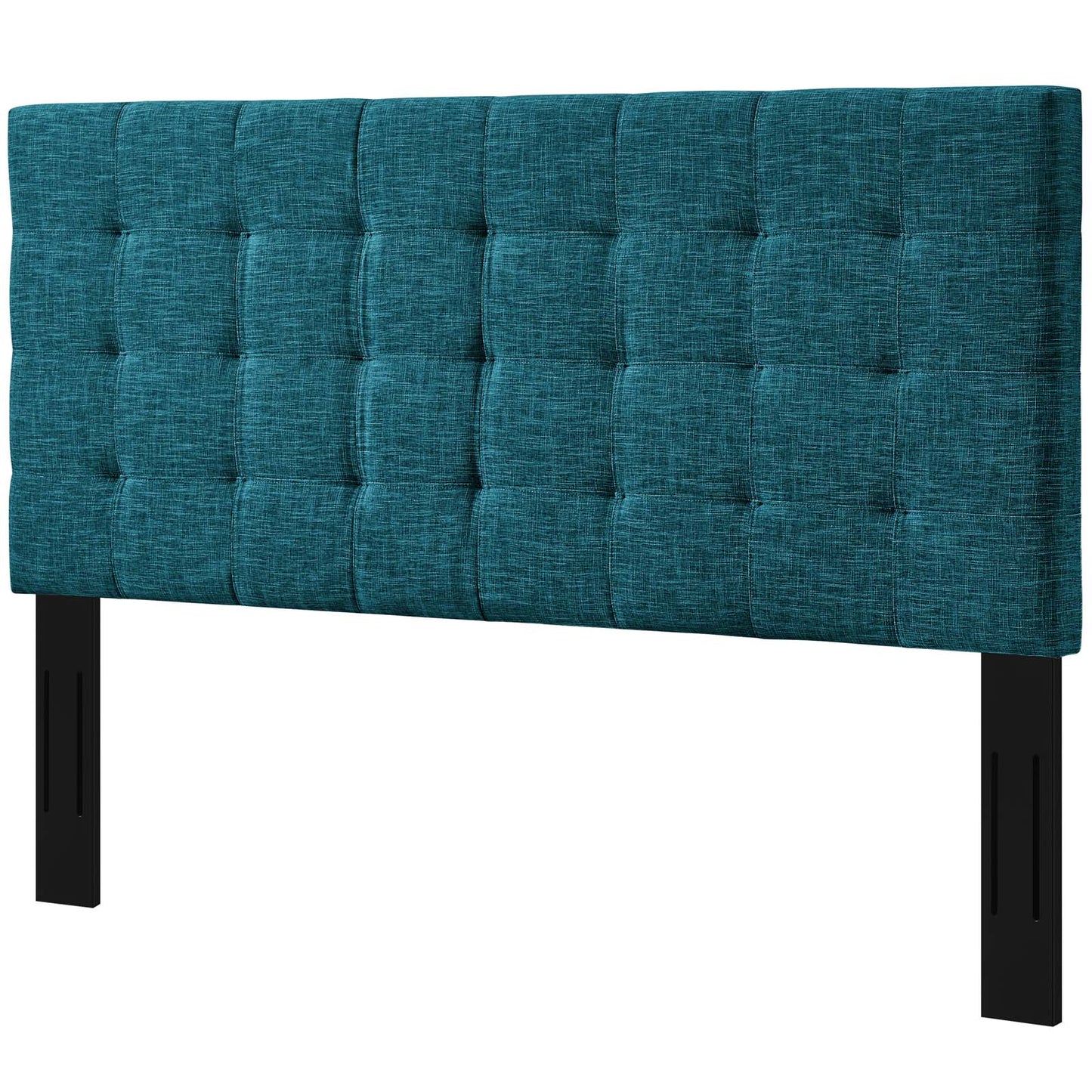 Paisley Tufted Full / Queen Upholstered Linen Fabric Headboard, Fabric, Aqua Blue, 17662