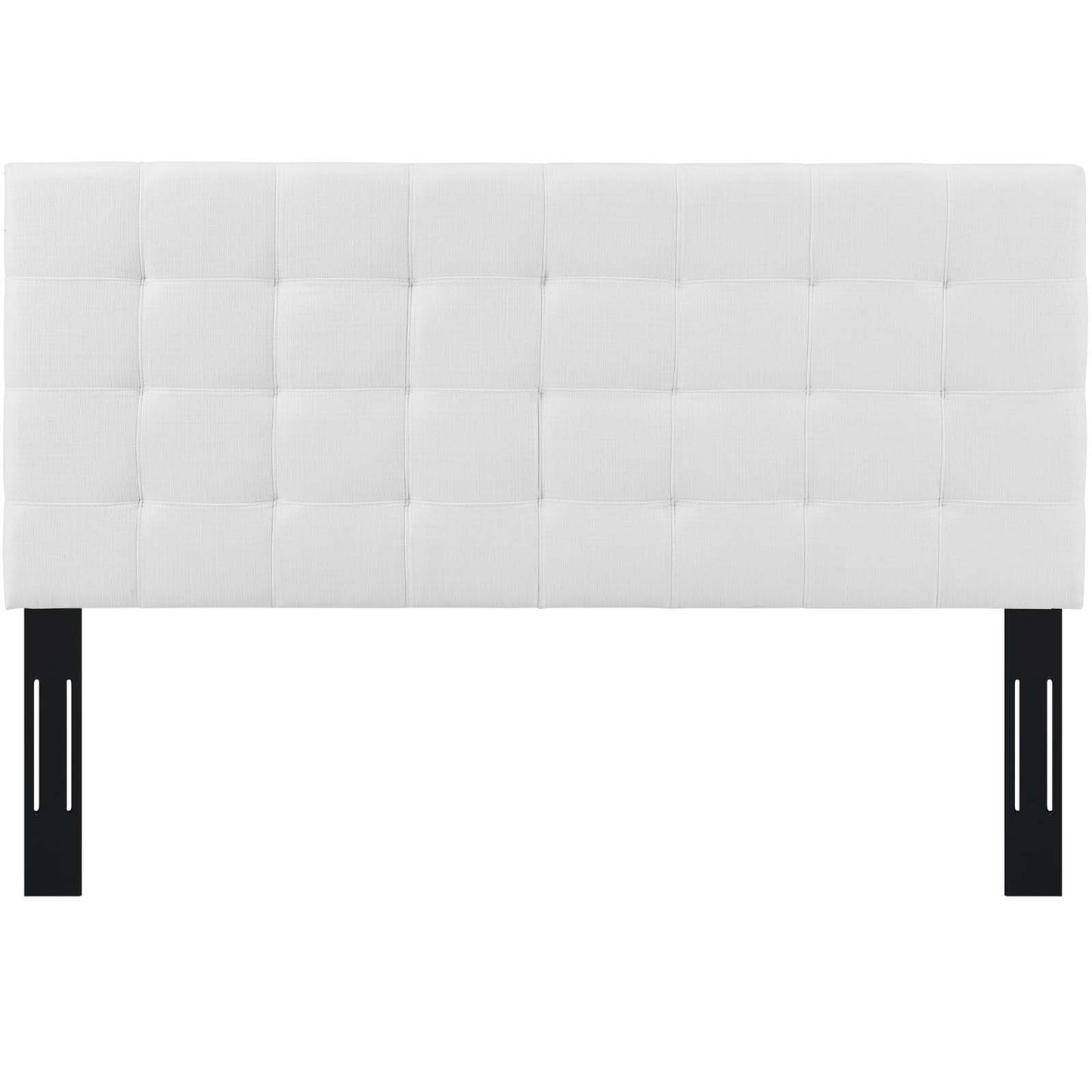 Paisley Tufted Full / Queen Upholstered Linen Fabric Headboard, Fabric, White, 17663