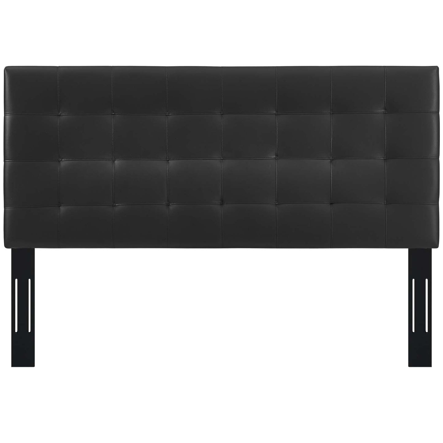 Paisley Tufted Full / Queen Upholstered Faux Leather Headboard, Faux Vinyl Leather, Black, 17668