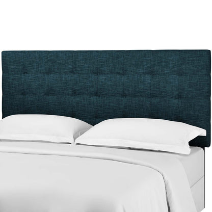 Paisley Tufted King and California King Upholstered Linen Fabric Headboard, Fabric, Navy Blue, 17670