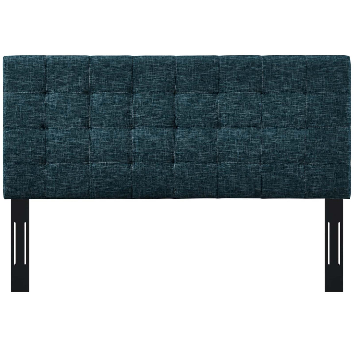 Paisley Tufted King and California King Upholstered Linen Fabric Headboard, Fabric, Navy Blue, 17670