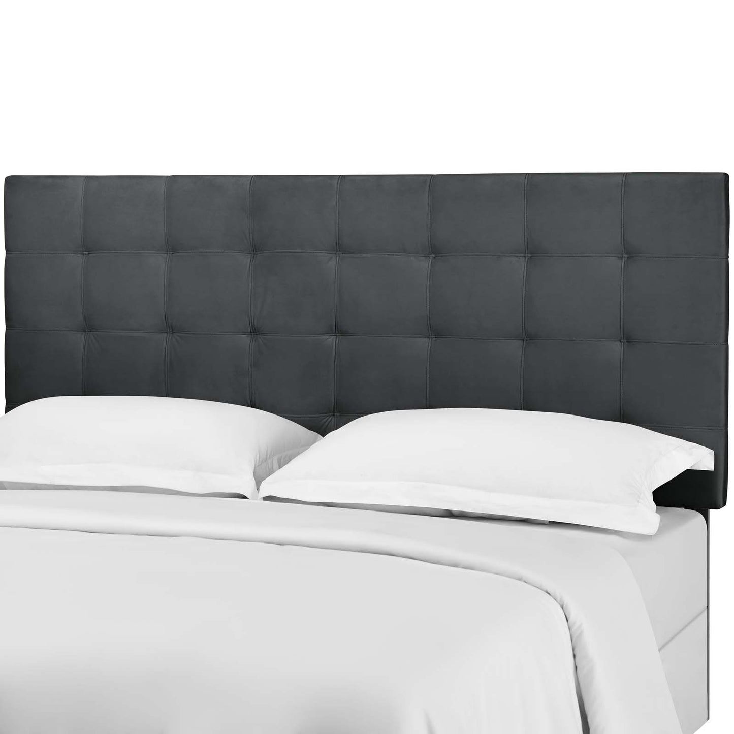 Paisley Tufted King and California King Upholstered Performance Velvet Headboard, Velvet Fabric, Grey Gray, 17675