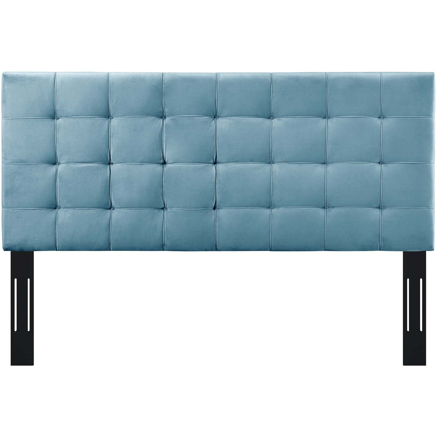 Paisley Tufted King and California King Upholstered Performance Velvet Headboard, Velvet Fabric, Blue, 18057