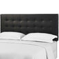 Paisley Tufted King and California King Upholstered Faux Leather Headboard, Faux Vinyl Leather, Black, 17677