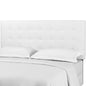 Paisley Tufted King and California King Upholstered Faux Leather Headboard, Faux Vinyl Leather, White, 17678
