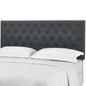 Helena Tufted Full / Queen Upholstered Linen Fabric Headboard, Fabric, Grey Gray, 17686