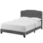 Amelia King Upholstered Velvet Bed, King Size, Velvet Fabric, Grey Gray, 15502
