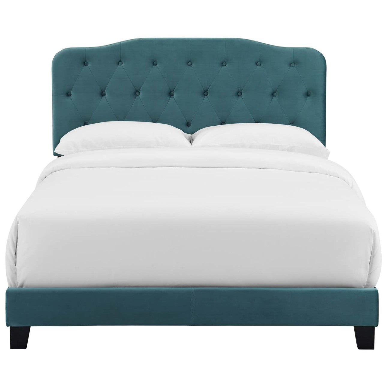 Amelia King Upholstered Velvet Bed, King Size, Velvet Fabric, Blue, 15504