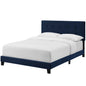 Amira King Upholstered Velvet Bed, King Size, Velvet Fabric, Navy Blue, 15507