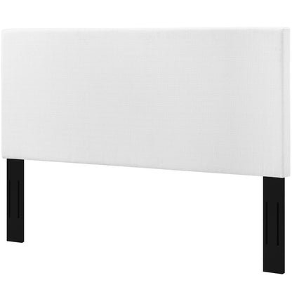 Taylor Twin Upholstered Linen Fabric Headboard, Fabric, White, 17699