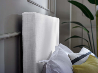Taylor Twin Upholstered Linen Fabric Headboard, Fabric, White, 17699