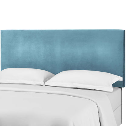 Taylor Twin Upholstered Performance Velvet Headboard, Velvet Fabric, Blue, 17702