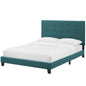 Melanie Full Tufted Button Upholstered Fabric Platform Bed, Fabric, Aqua Blue, 17712