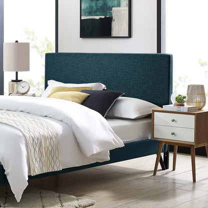 Taylor King and California King Upholstered Linen Fabric Headboard, Fabric, Navy Blue, 18060