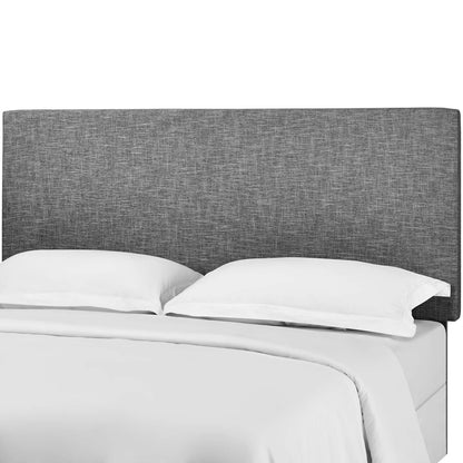 Taylor King and California King Upholstered Linen Fabric Headboard, Fabric, Light Grey Gray, 17728