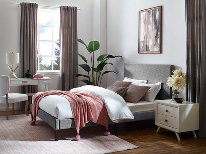 Taylor King and California King Upholstered Linen Fabric Headboard, Fabric, Light Grey Gray, 17728