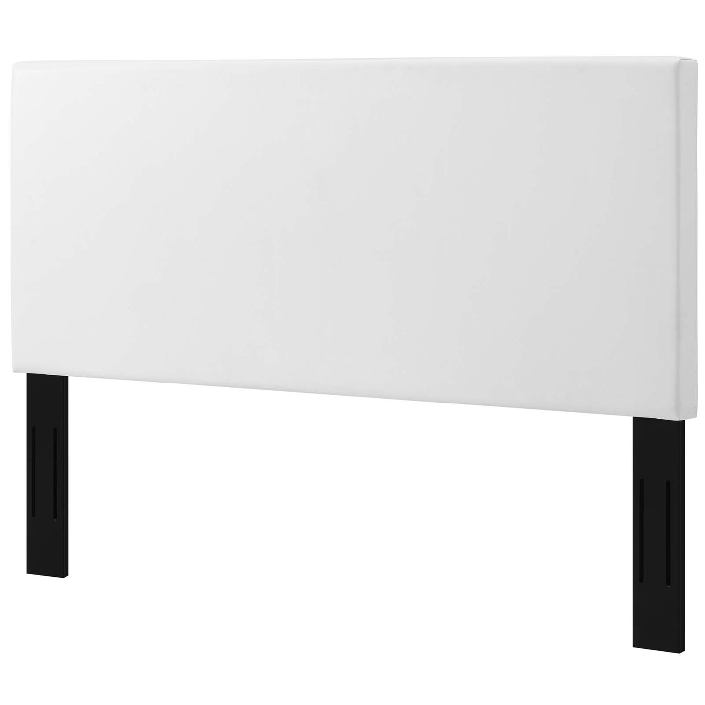 Taylor King and California King Upholstered Faux Leather Headboard, Faux Vinyl Leather, White, 17734