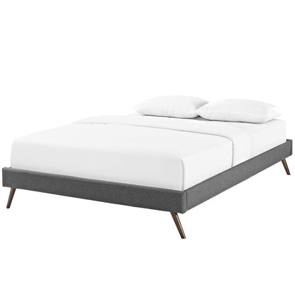 Loryn Full Fabric Bed Frame with Round Splayed Legs, Full Size, Fabric, Grey Gray, 14467