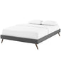 Loryn Full Fabric Bed Frame with Round Splayed Legs, Full Size, Fabric, Grey Gray, 14467