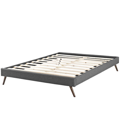 Loryn Full Fabric Bed Frame with Round Splayed Legs, Full Size, Fabric, Grey Gray, 14467