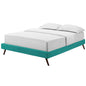 Loryn Full Fabric Bed Frame with Round Splayed Legs, Fabric, Teal Blue, 21258