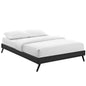 Loryn Queen Vinyl Bed Frame with Round Splayed Legs, Queen Size, Faux Vinyl Leather, Black, 14468