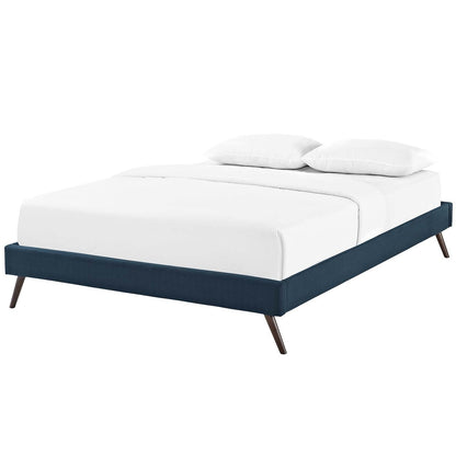 Loryn King Fabric Bed Frame with Round Splayed Legs, King Size, Fabric, Navy Blue, 14475