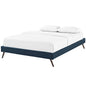 Loryn King Fabric Bed Frame with Round Splayed Legs, King Size, Fabric, Navy Blue, 14475