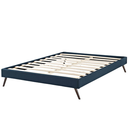 Loryn King Fabric Bed Frame with Round Splayed Legs, King Size, Fabric, Navy Blue, 14475