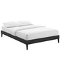 Tessie Queen Vinyl Bed Frame with Squared Tapered Legs, Queen Size, Faux Vinyl Leather, Black, 14486