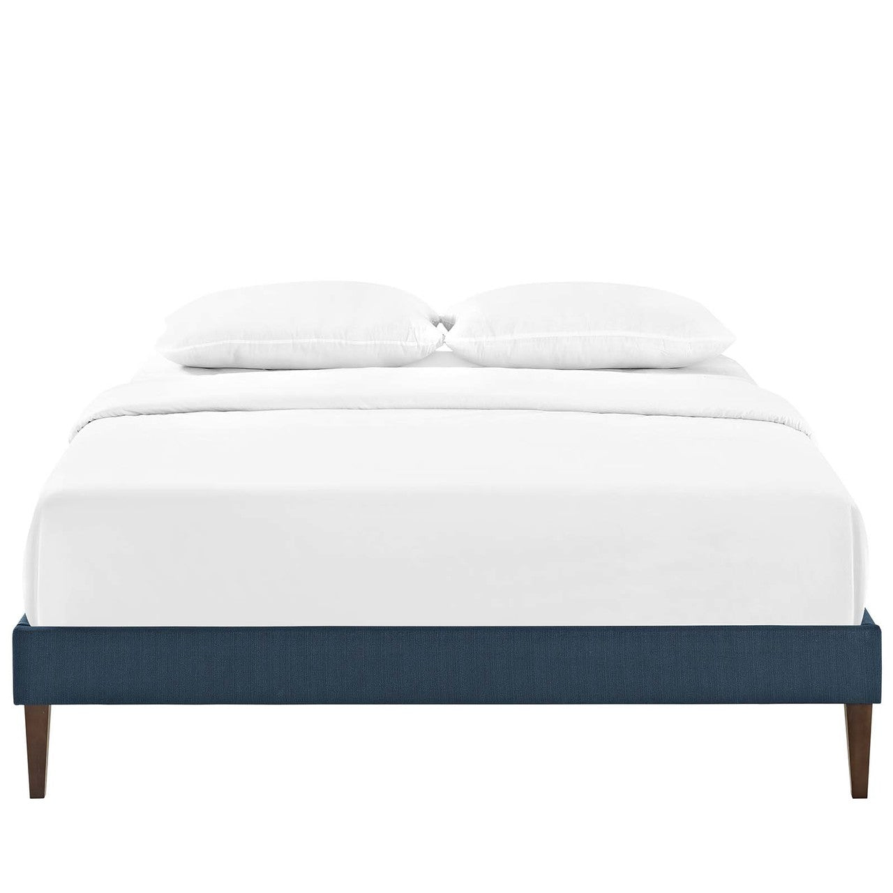 Tessie King Fabric Bed Frame with Squared Tapered Legs, King Size, Fabric, Navy Blue, 14494