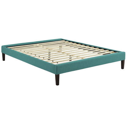 Tessie King Fabric Bed Frame with Squared Tapered Legs, King Size, Fabric, Aqua Blue, 14497
