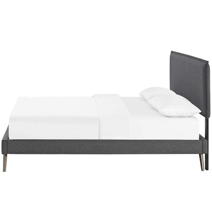 Amaris Queen Fabric Platform Bed with Round Splayed Legs, Queen Size, Fabric, Grey Gray, 14506