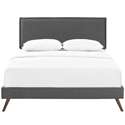 Amaris King Fabric Platform Bed with Round Splayed Legs, King Size, Fabric, Grey Gray, 14509