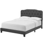 Amelia Twin Faux Leather Bed, Faux Vinyl Leather, Grey Gray, 17735