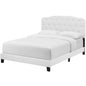 Amelia Twin Faux Leather Bed, Faux Vinyl Leather, White, 17736
