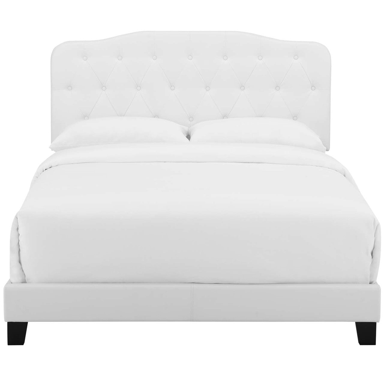 Amelia Full Faux Leather Bed, Full Size, Faux Vinyl Leather, White, 15510